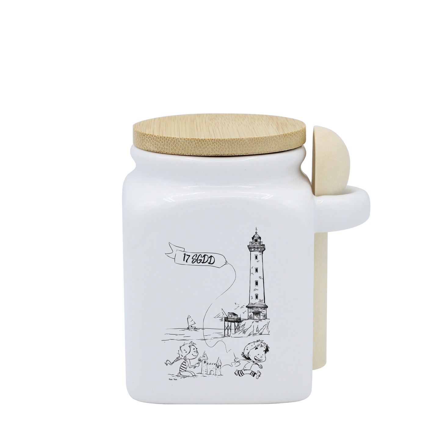 POT BLANC PM COUV. BAMBOO+CUIL. BOIS - DESSIN VERTICAL ST GEORGES DE DIDONNE SPE BO&BON