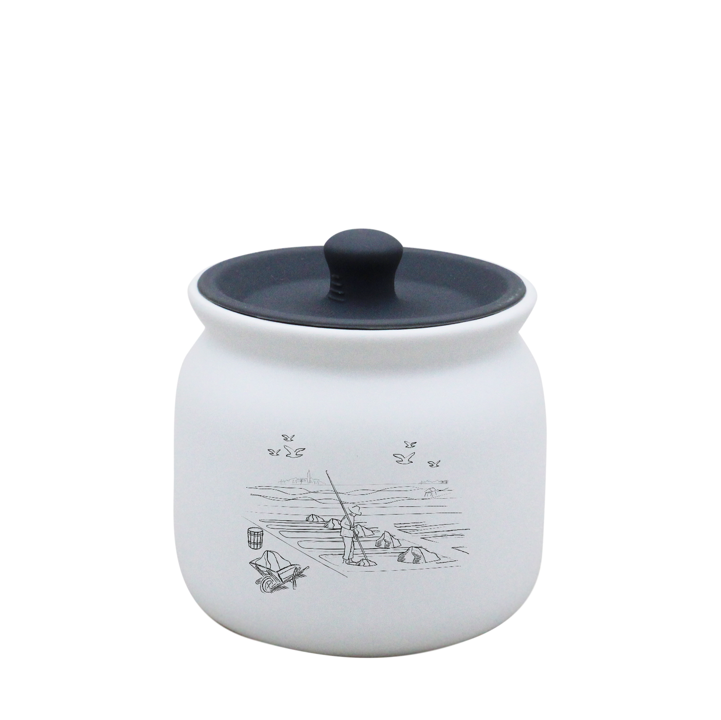 POT BLANC PM COUV. SILICONE GRIS-MASALB