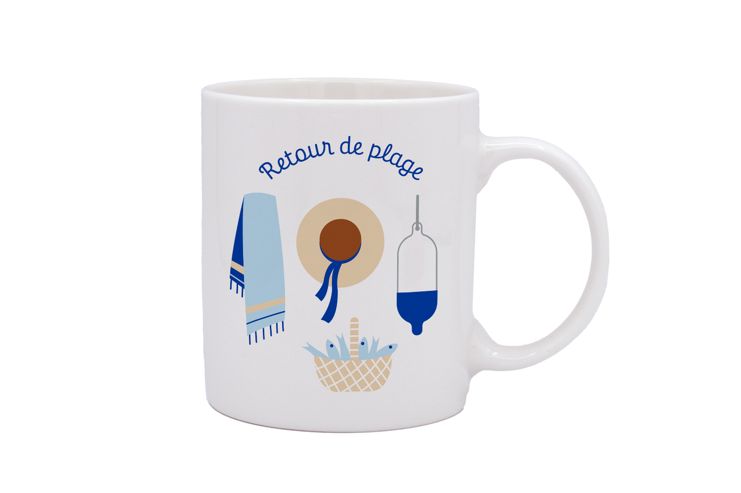 MUG DROIT BLANC-RETOUR DE PLAGE LA PETITE EMI