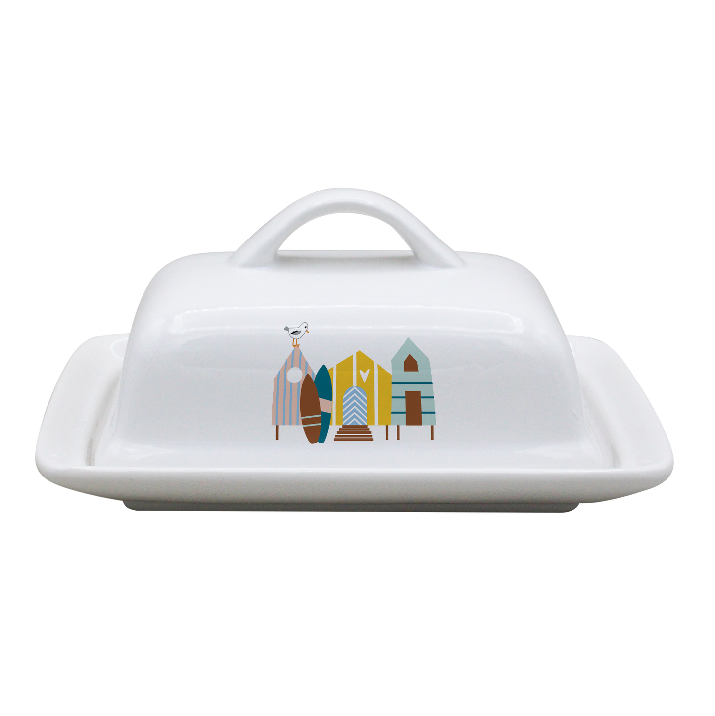 BEURRIER RECTANGLE BLANC-CABINES ET SURF LA PETITE EMI