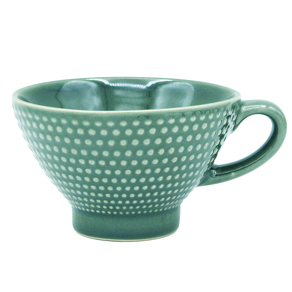 BOLEE VERTE ANSE MOTIF POIS