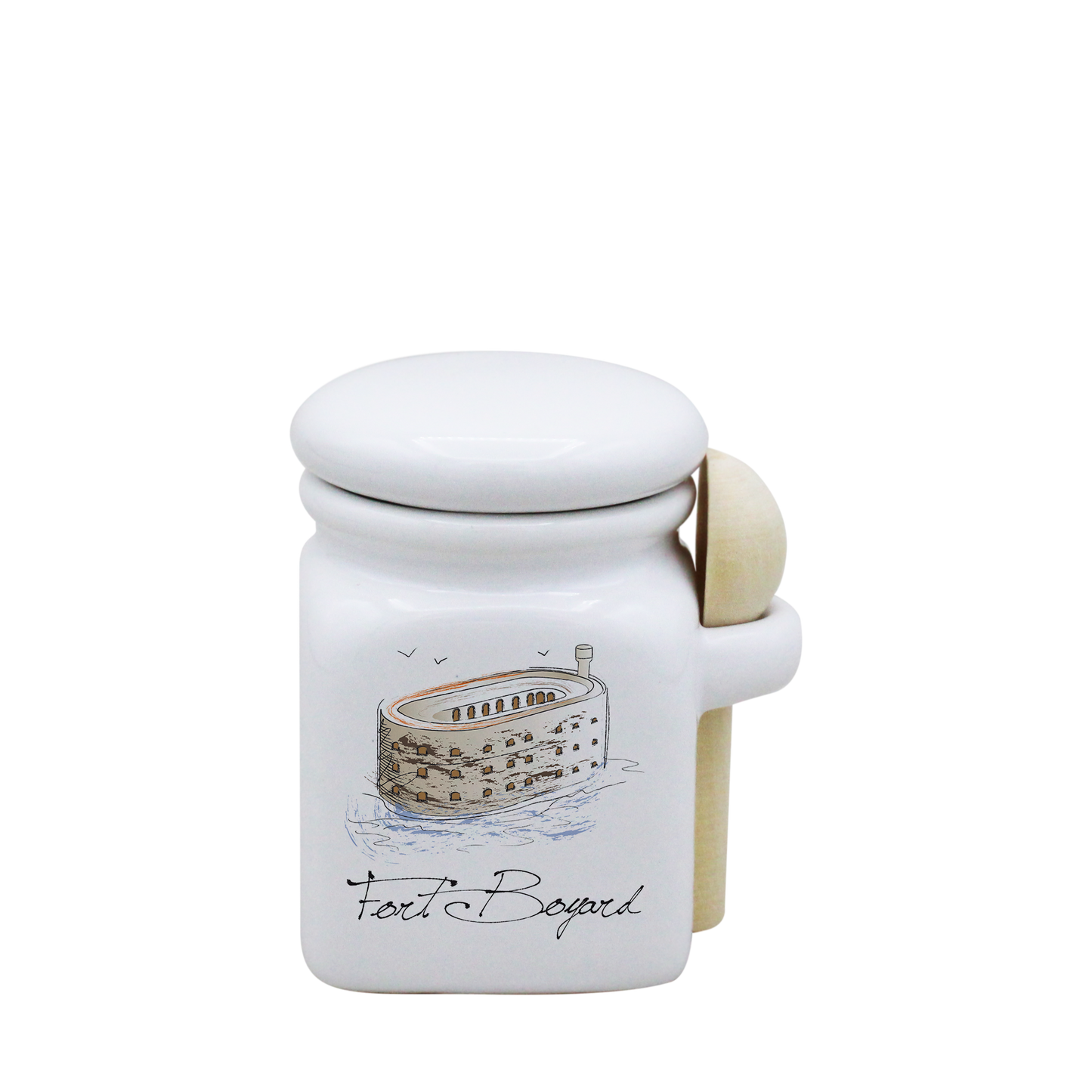 POT BLANC MINI COUV. BLANC+CUIL. BOIS-FOBOYD