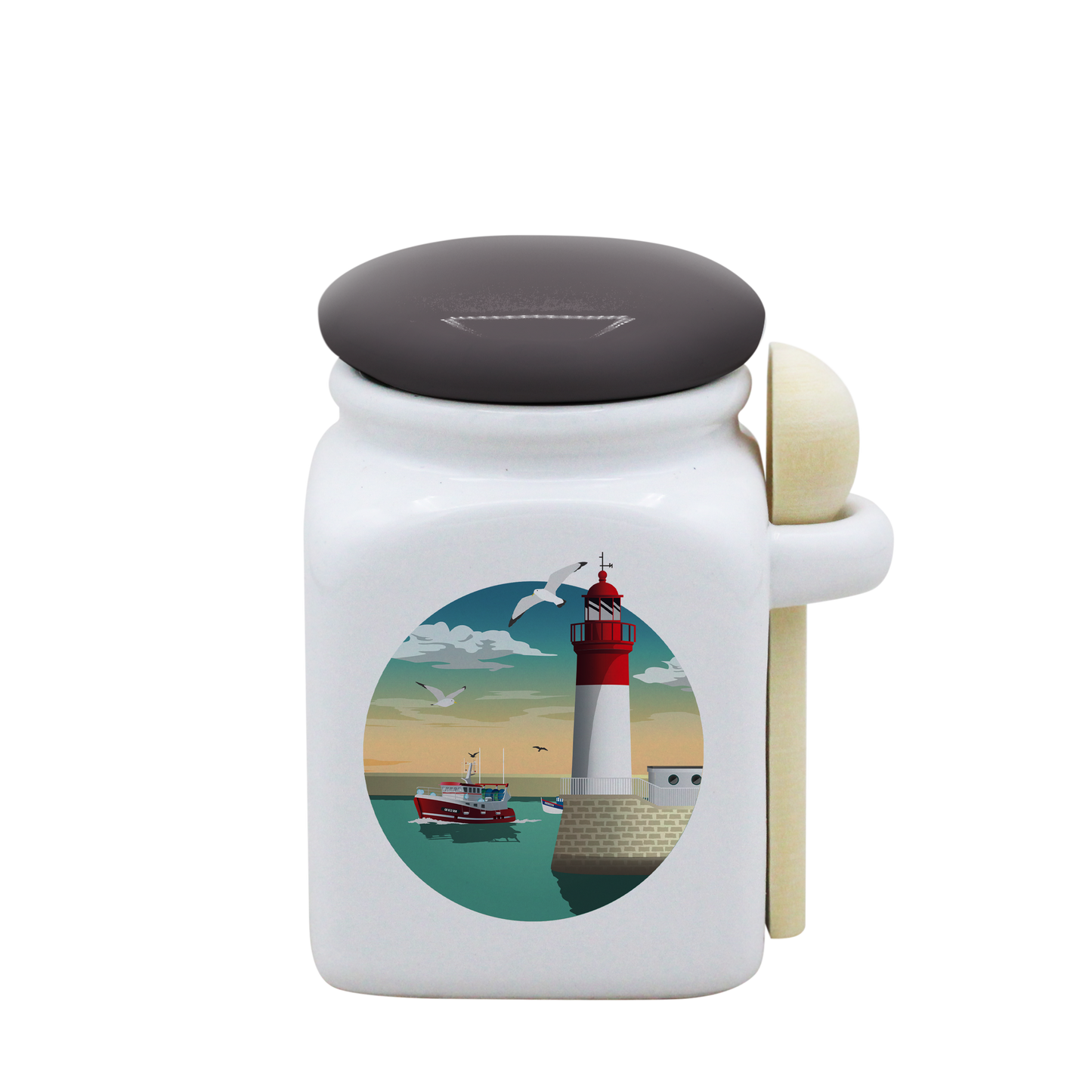 POT BLANC PM COUV. GRIS+CUIL. BOIS-PHARECHA