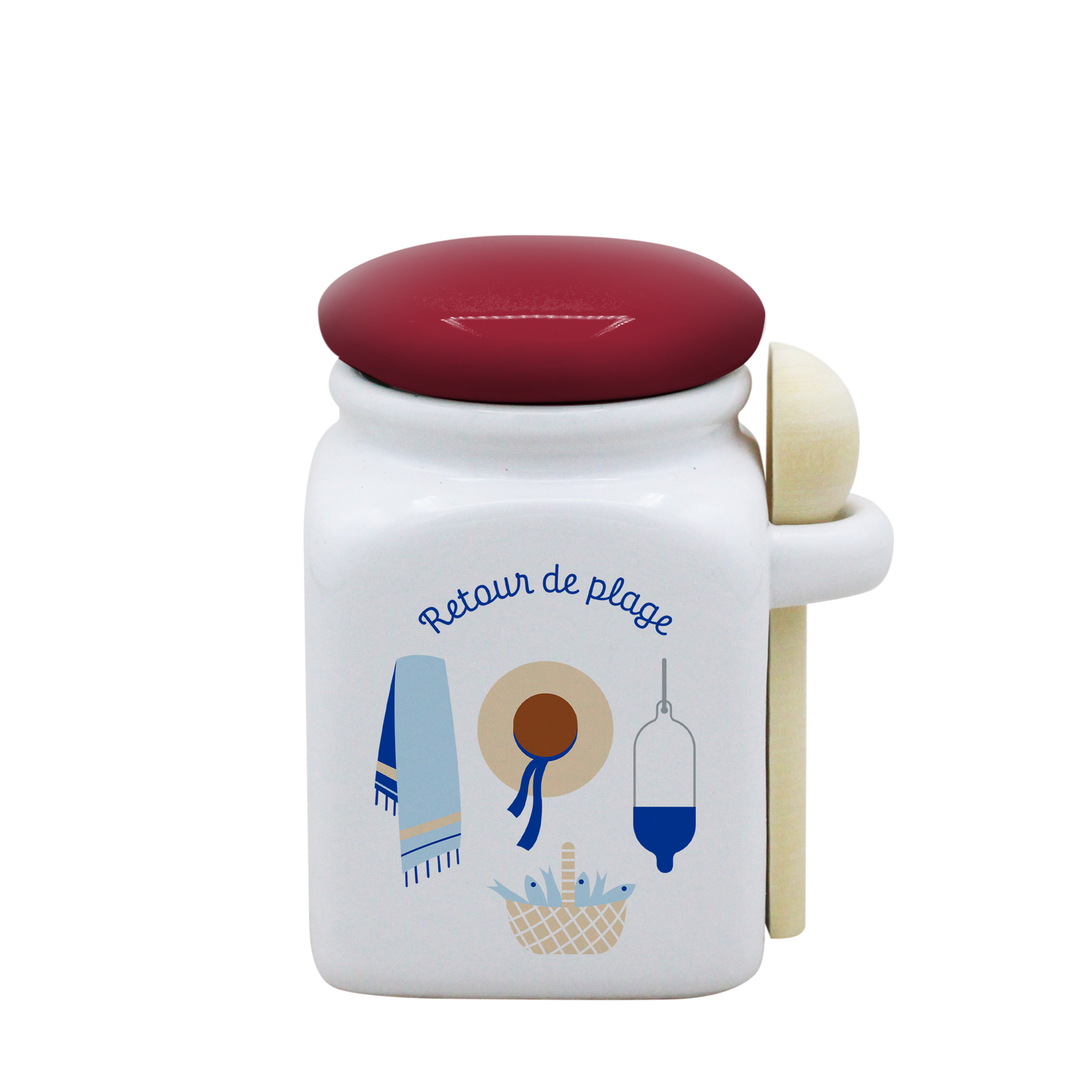 POT BLANC PM COUV. ROUGE+CUIL. BOIS-RETOUR DE PLAGE LA PETITE EMI
