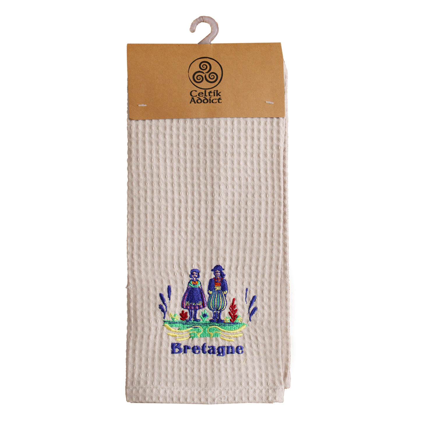 TORCHON NID D'ABEILLE POKOU CREME
