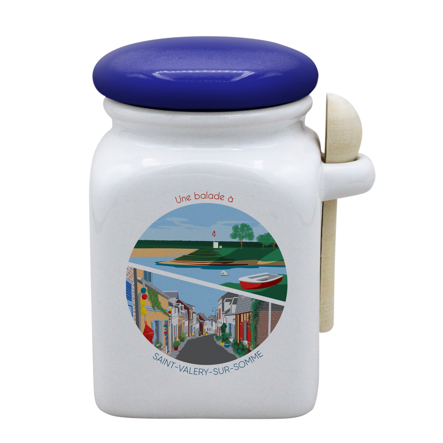 POT BLANC MM COUV. BLEU +CUIL. BOIS-SPESTVAL