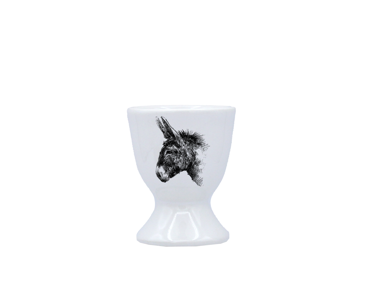COQUETIER BLANC - DESSIN MONOCHROME TETE D'ANE