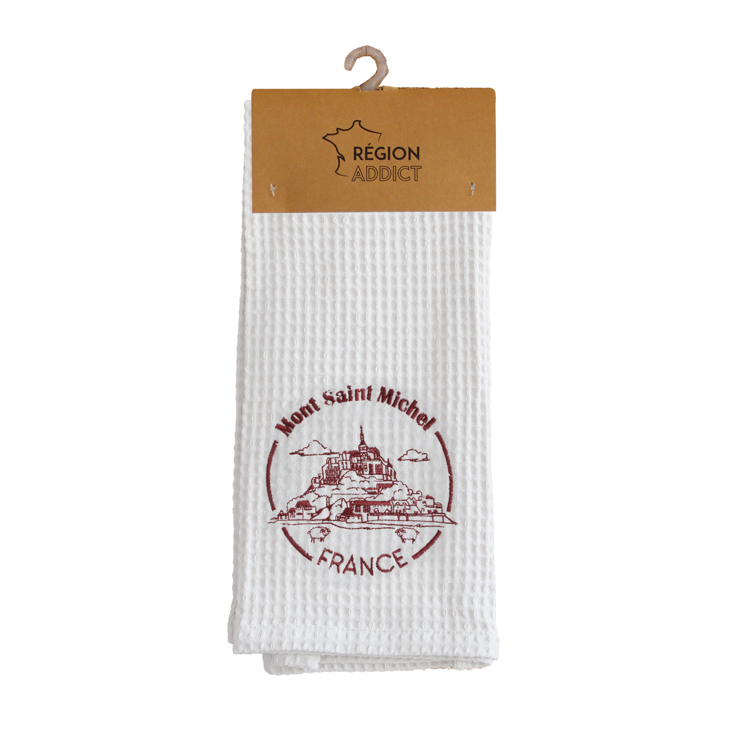 TORCHON NID D'ABEILLE MARINIERE MSM BLANC