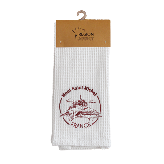 TORCHON NID D'ABEILLE MARINIERE MSM BLANC
