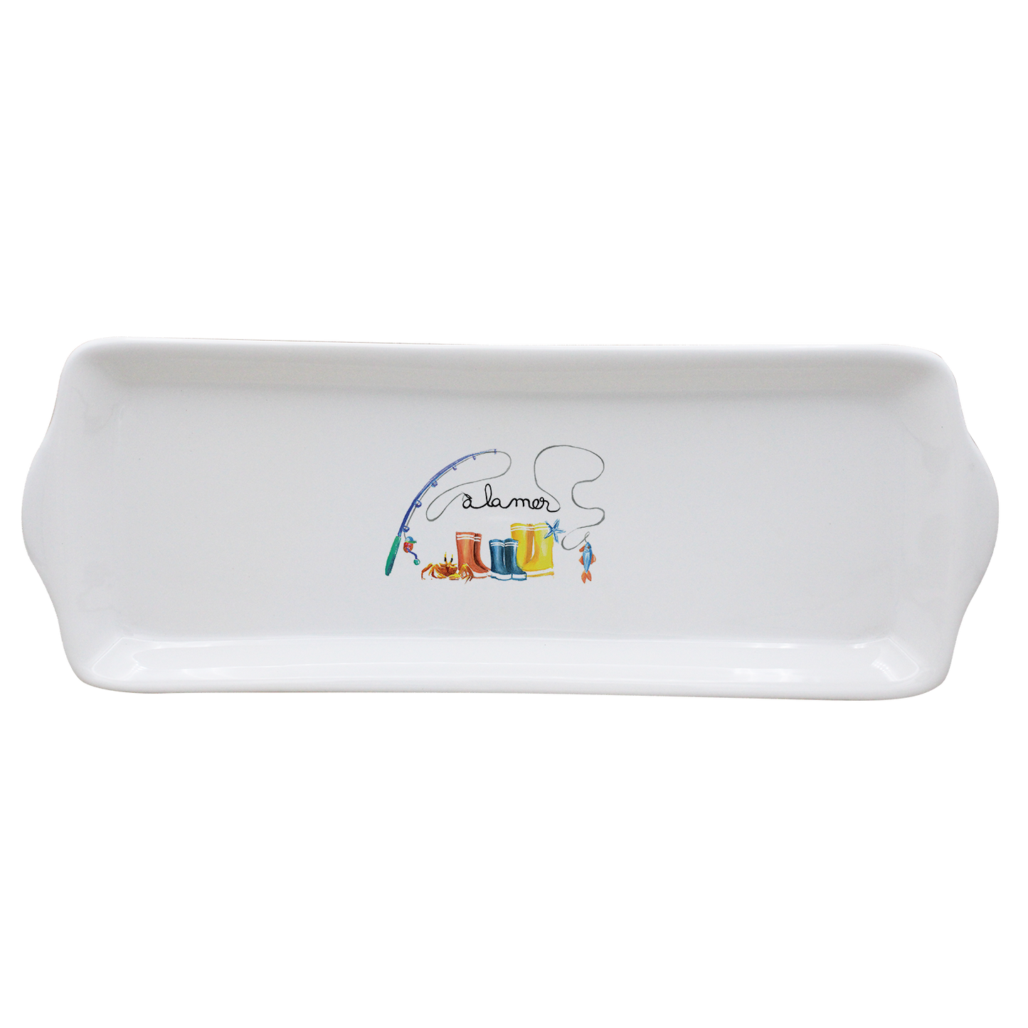 PLAT A CAKE BLANC-BOTTE A LA MER