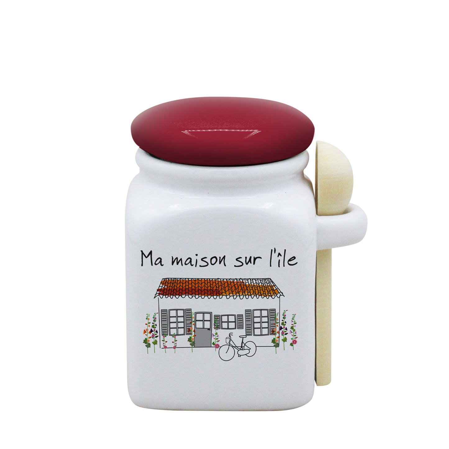 POT BLANC PM COUV. ROUGE+CUIL. BOIS-MMASI
