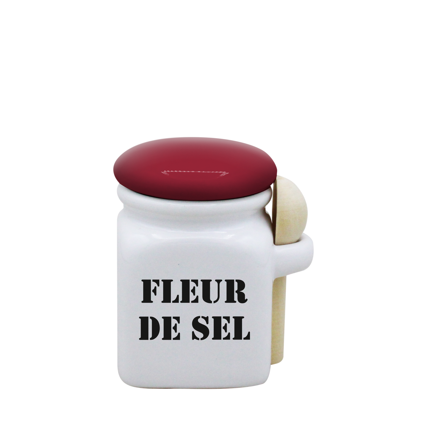 POT BLANC MINI COUV. ROUGE+CUIL. BOIS -FLSEL
