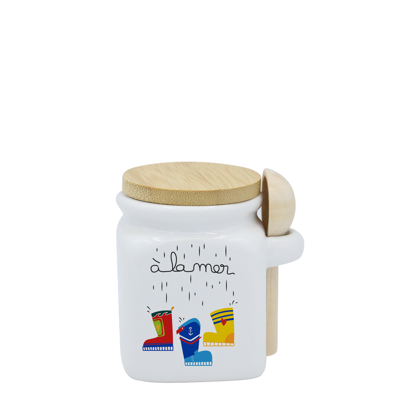 POT BLANC MINI COUV. BAMBOO+CUIL. BOIS-A LA MER BOTTES