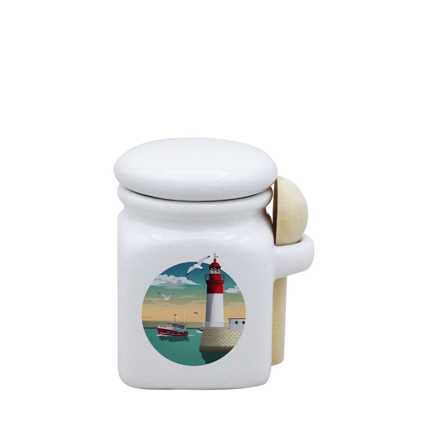 POT BLANC MINI COUV. BLANC+CUIL. BOIS-PHARECHA