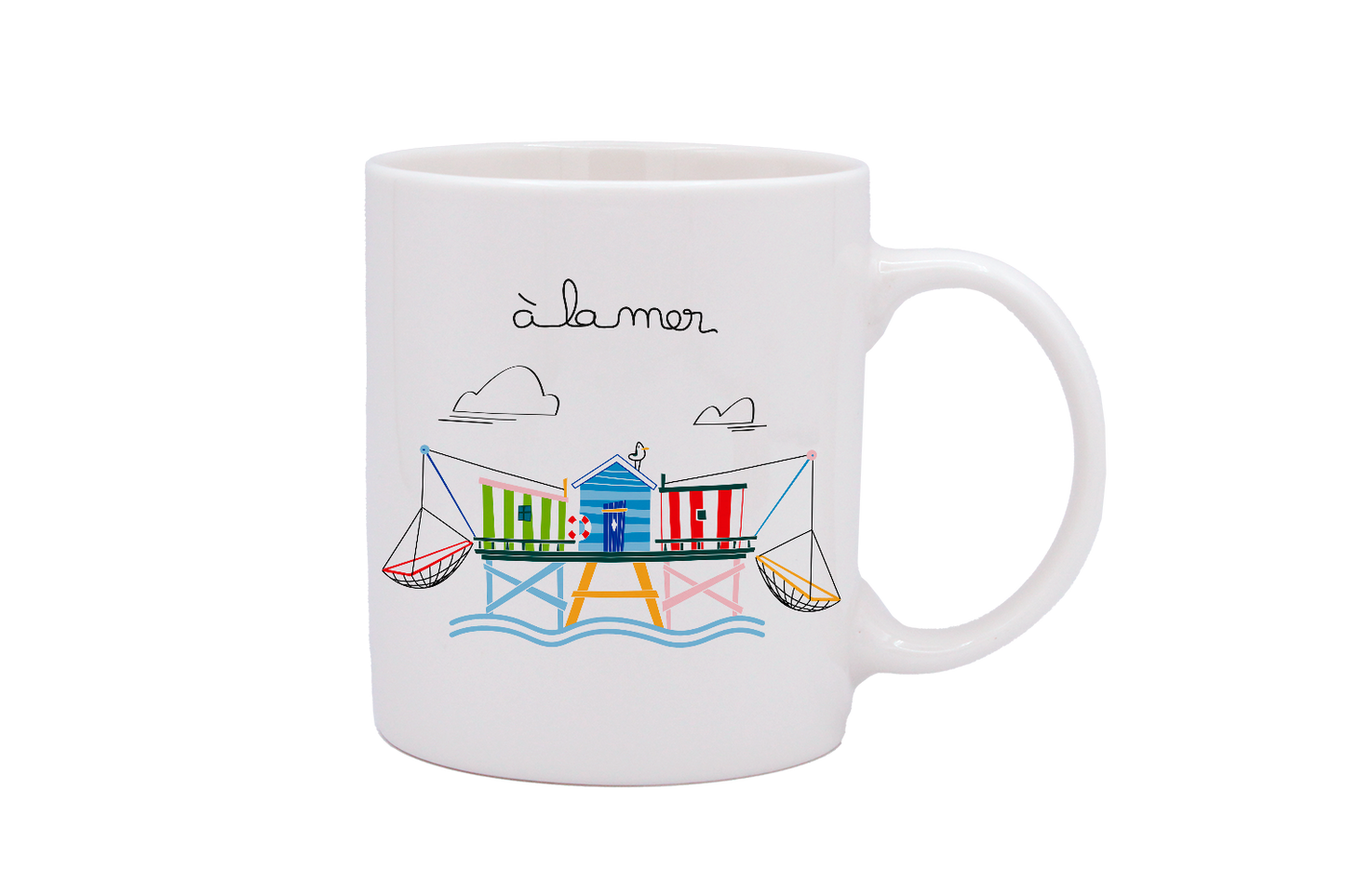MUG DROIT BLANC - A LA MER CARRELET