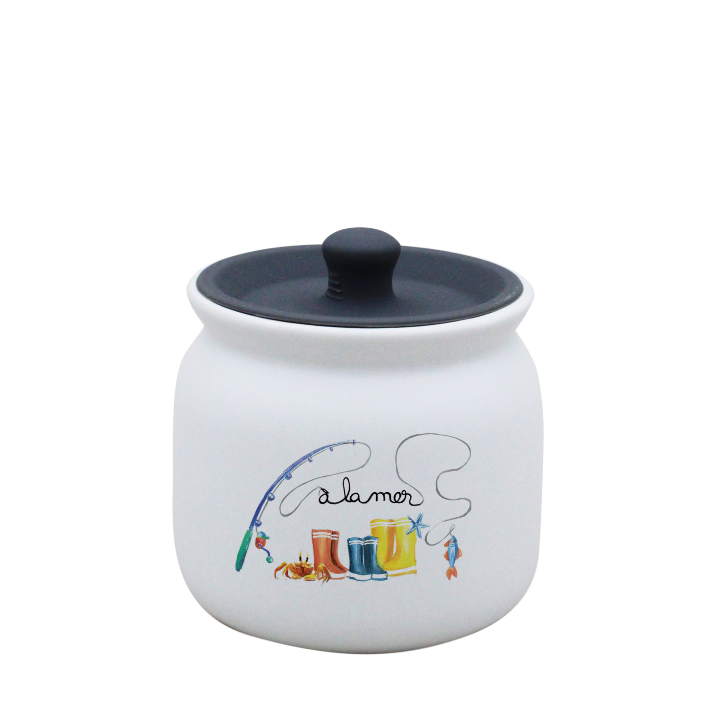 POT BLANC PM COUV. SILICONE GRIS-BOTTE A LA MER