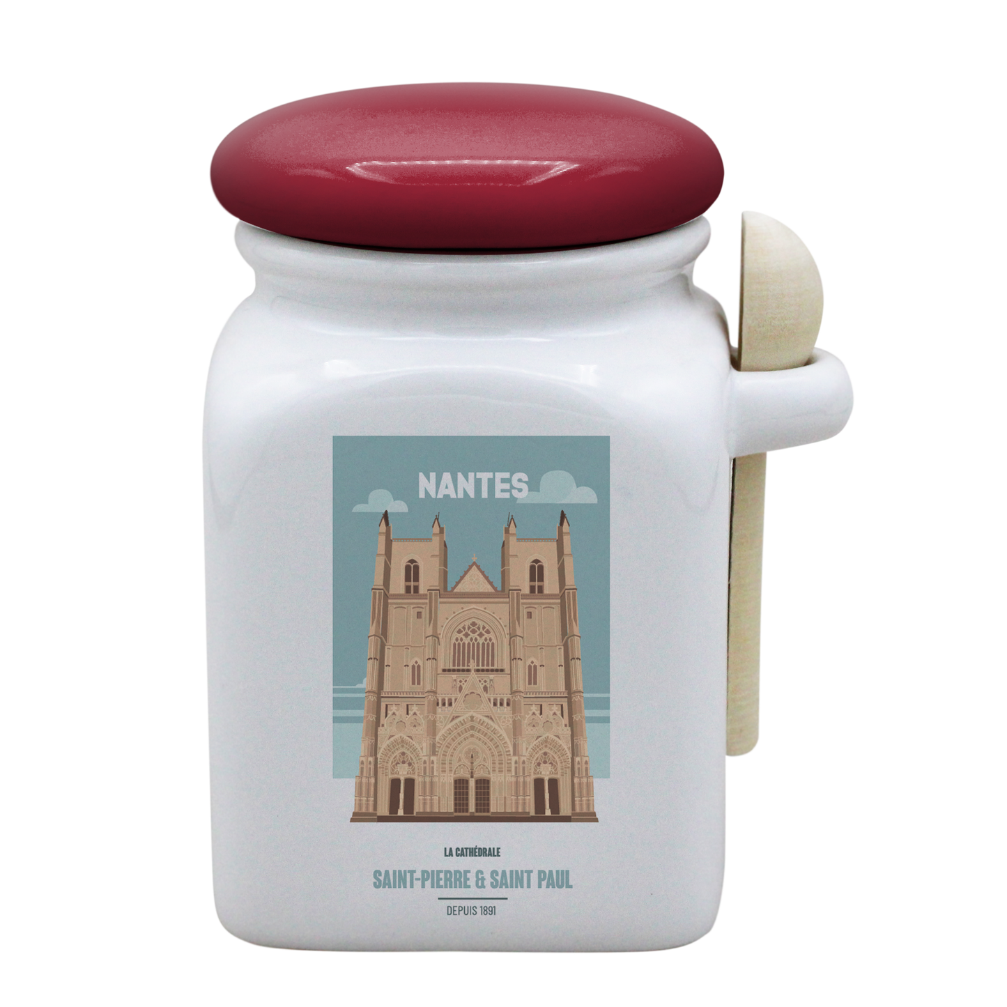 POT BLANC MM COUV. ROUGE+CUIL. BOIS-NTECATHE