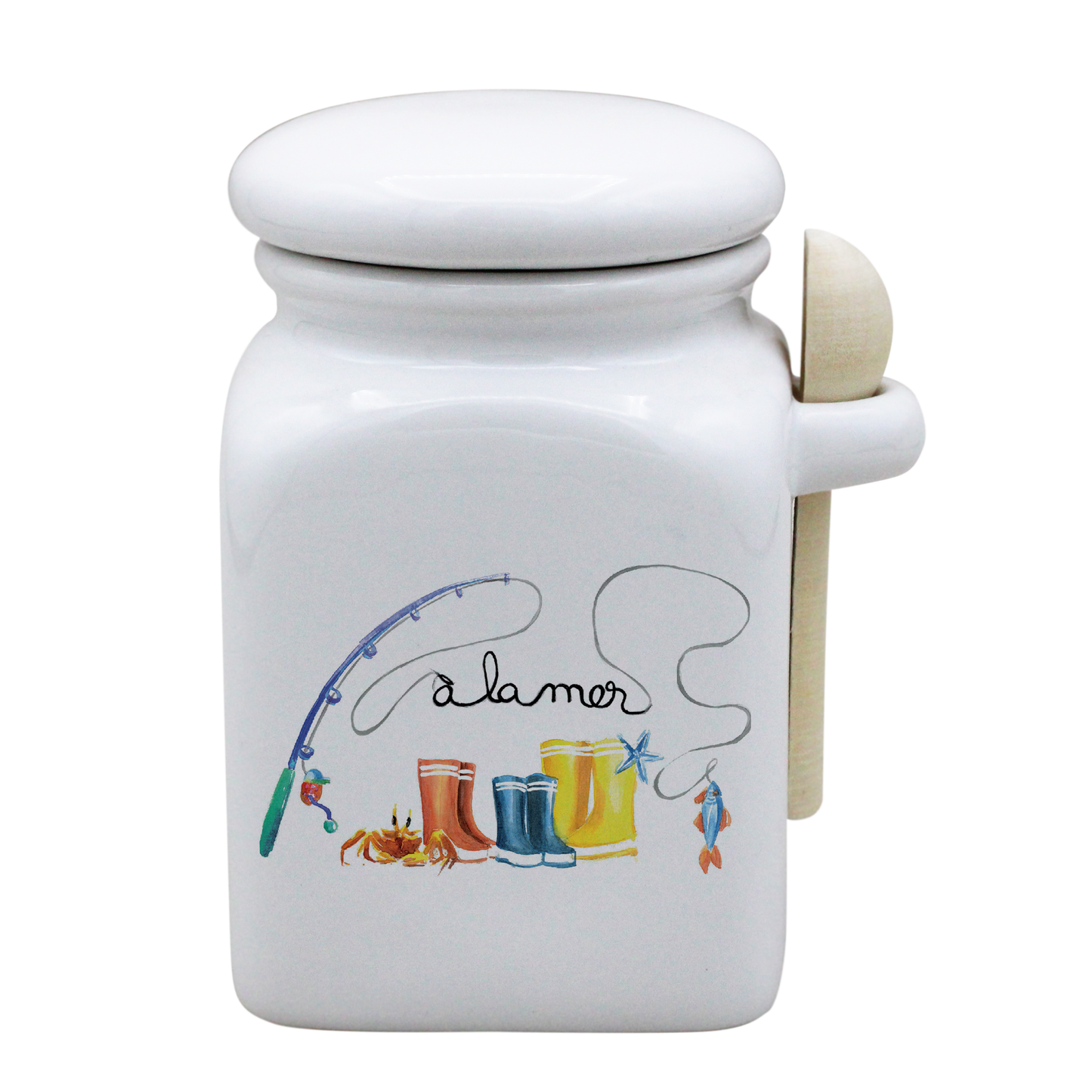 POT BLANC MM COUV. BLANC+CUIL. BOIS-BOTTE A LA MER