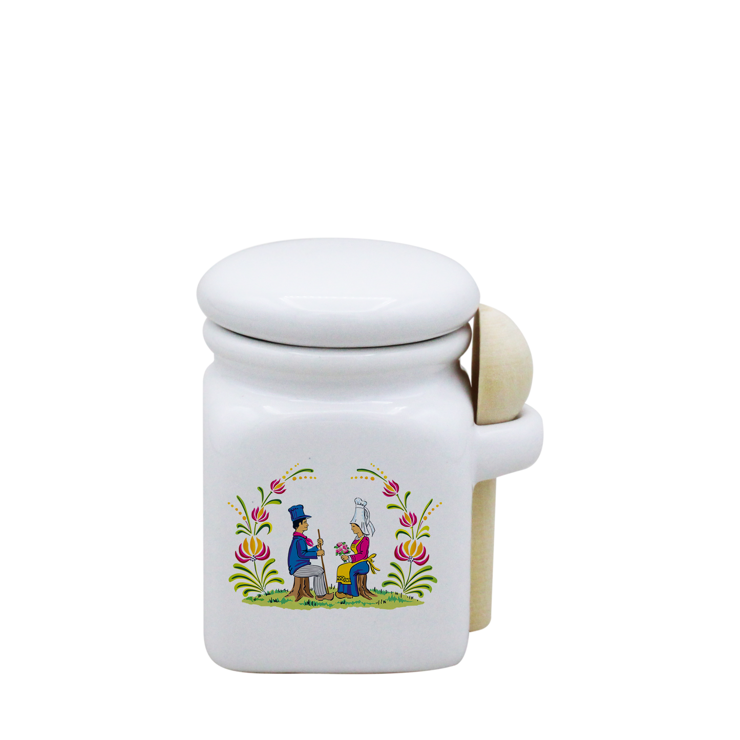 POT BLANC MINI COUV. BLANC+CUIL. BOIS-RENOR