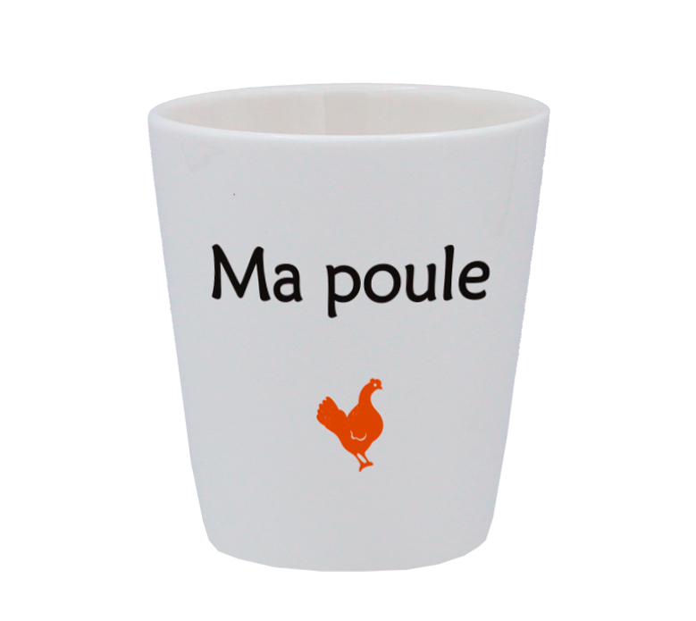 TASSE ESPRESSO BLANCHE S/ANSE-MA POULE