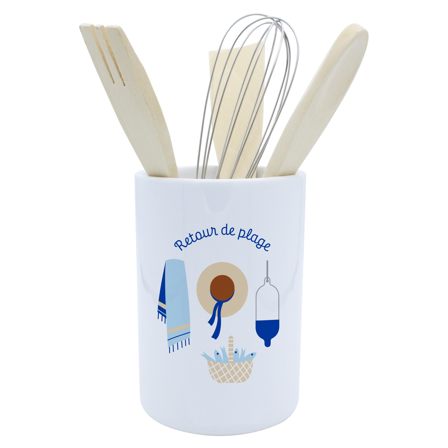 POT A USTENSILES BLANC-RETOUR DE PLAGE LA PETITE EMI