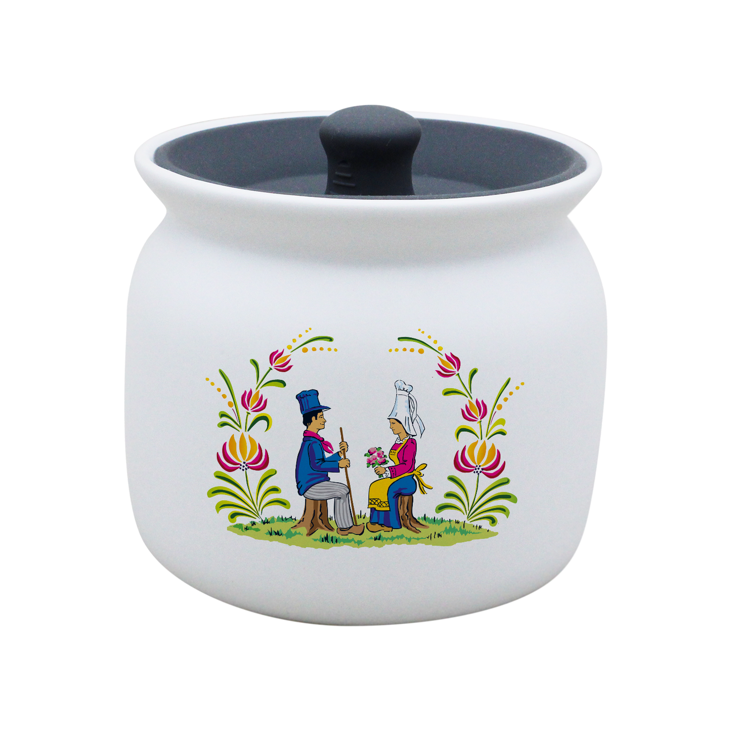 POT BLANC GM COUV. SILICONE GRIS -RENOR