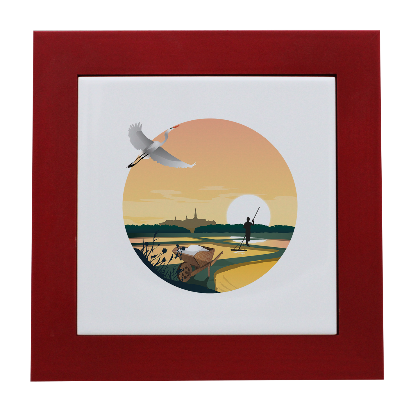 ENTOURAGE BOIS ROUGE-CARREAU FAIENCE 15x15 NU-MARHERON