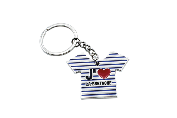 PORTE CLES METAL MARINIERE COEUR BRETAGNE
