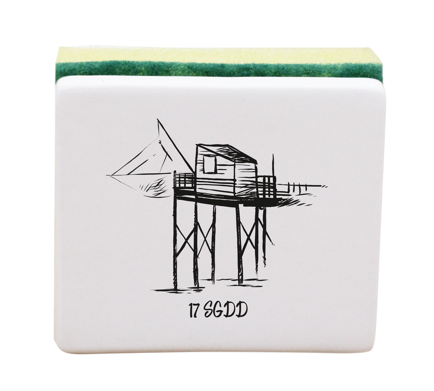 PORTE EPONGE BLANC - CARRELET NOIR SPE BO ET BON