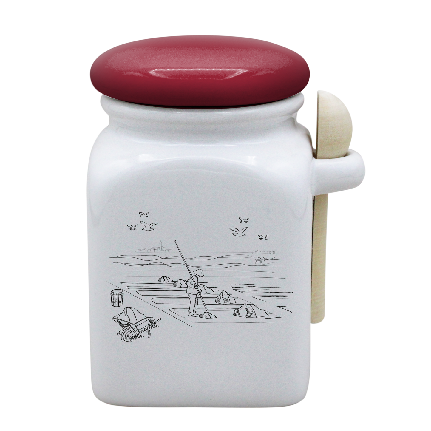 POT BLANC MM COUV. ROUGE+CUIL. BOIS-MASALB