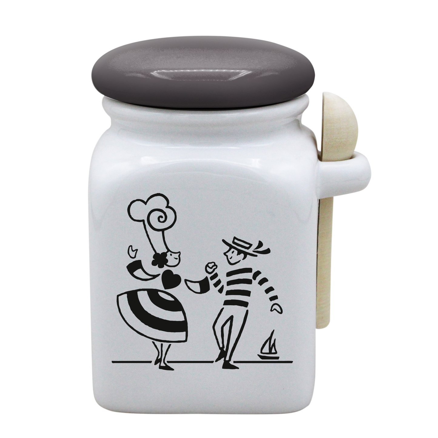 POT BLANC MM COUV. GRIS +CUIL. BOIS-LDANS