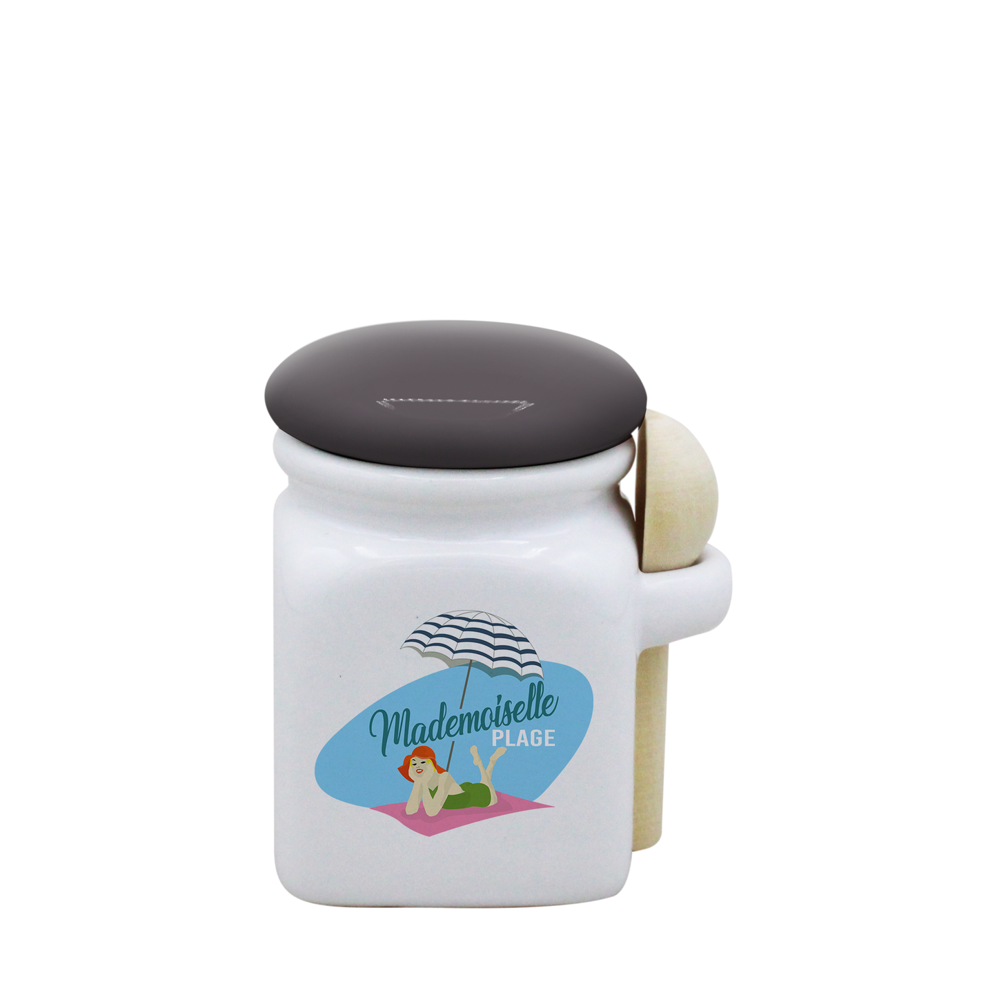 POT BLANC MINI COUV. GRIS+CUIL. BOIS-MAPLAV