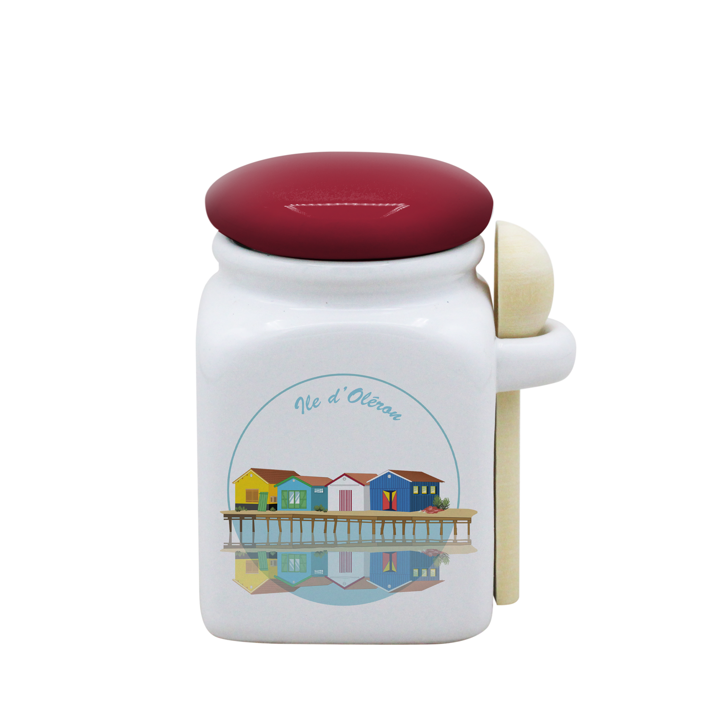 POT BLANC PM COUV. ROUGE+CUIL. BOIS-CABOLERO