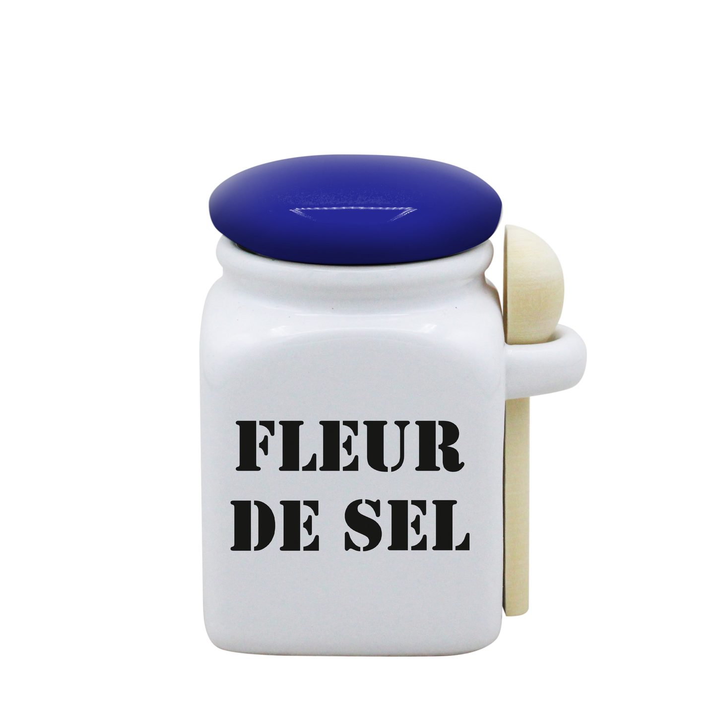 POT BLANC PM COUV. BLEU+CUIL. BOIS-FLSEL