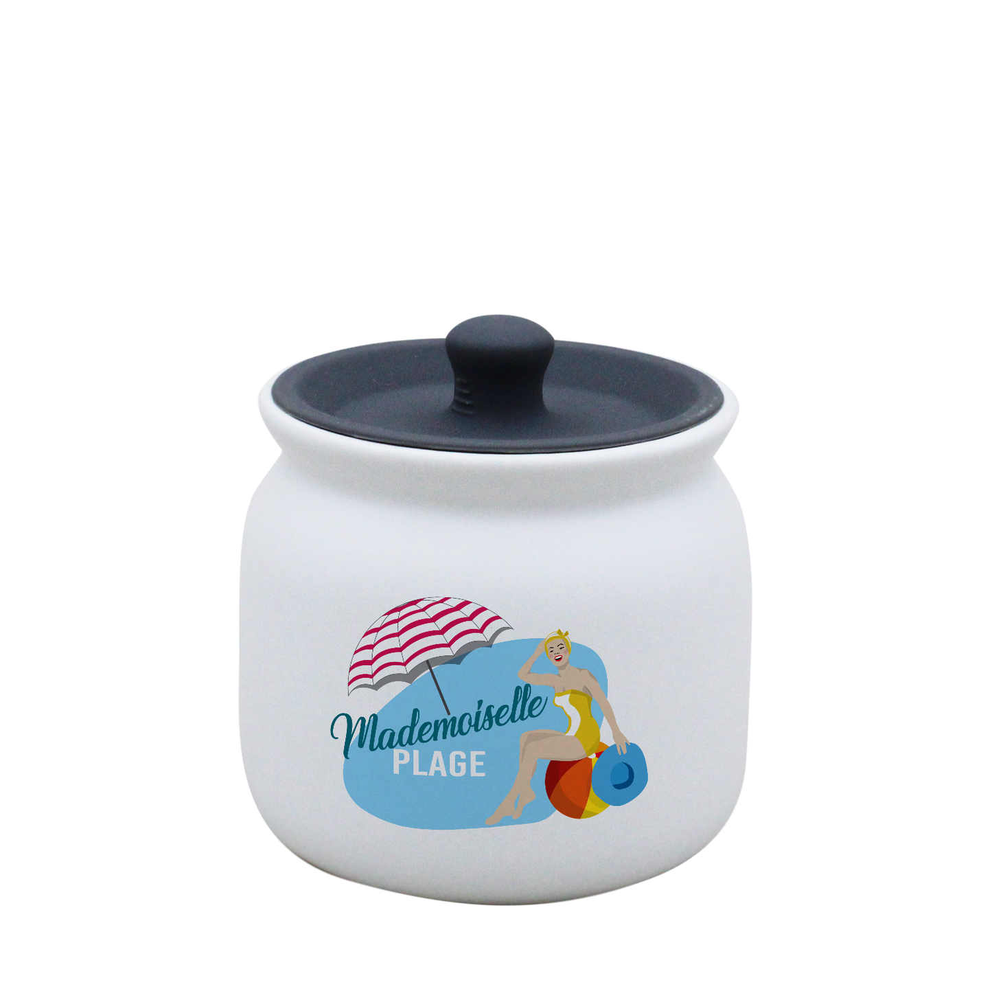 POT BLANC PM COUV. SILICONE GRIS-MAPLAJ
