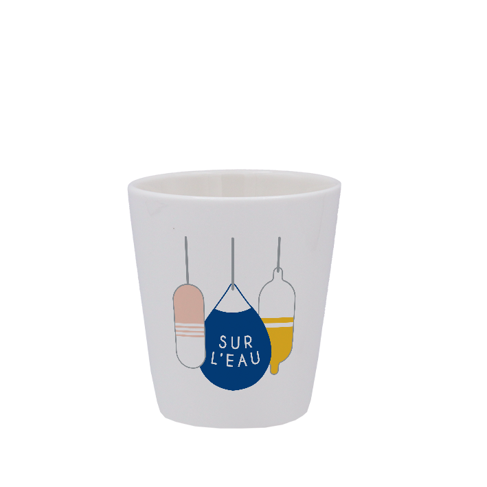 TASSE ESPRESSO BLANCHE S/ANSE-BOUEE SUR L'EAU LA PETITE EMI