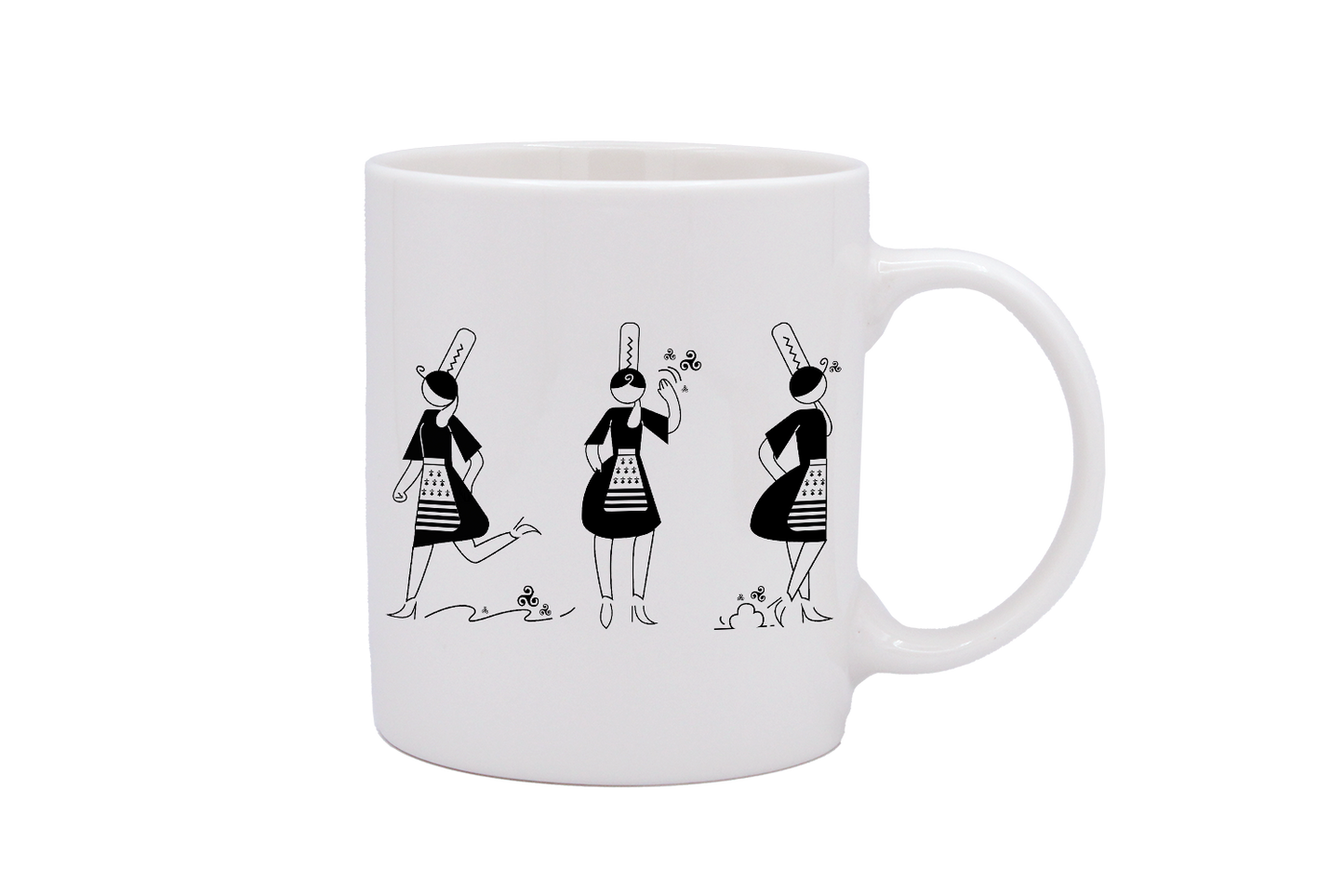 MUG DROIT BLANC - ARMELLE BIGOUDENE 3 PICTOS