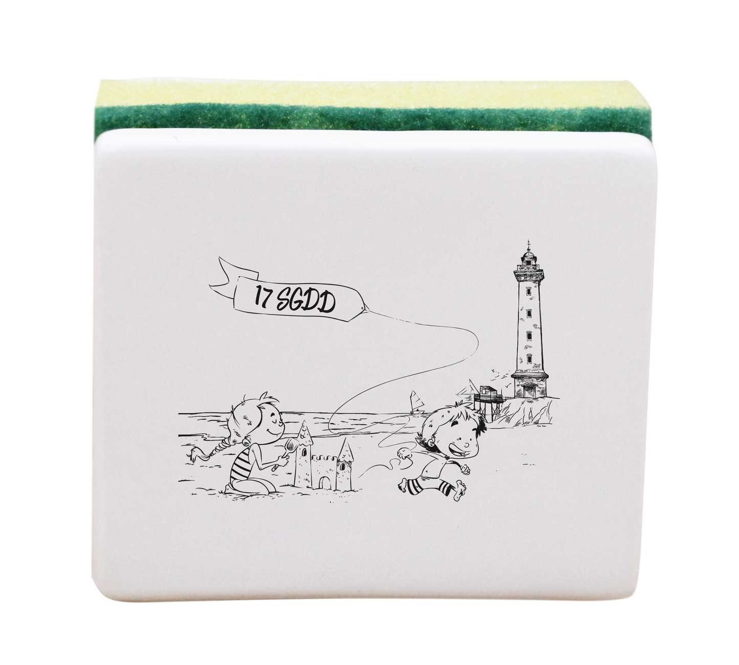 PORTE EPONGE BLANC - DESSIN HORIZONTAL ST GEORGES DE DIDONNE SPE BO&BON