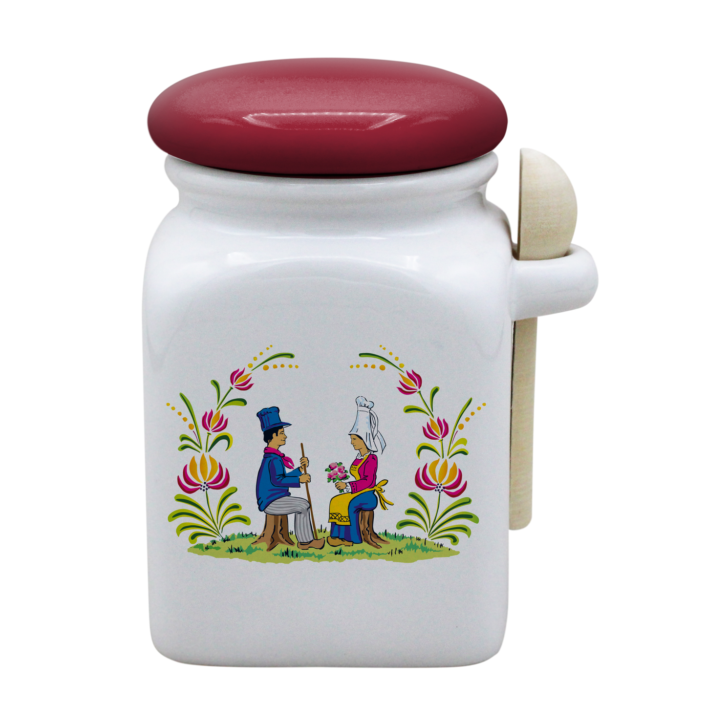 POT BLANC MM COUV. ROUGE+CUIL. BOIS-RENOR