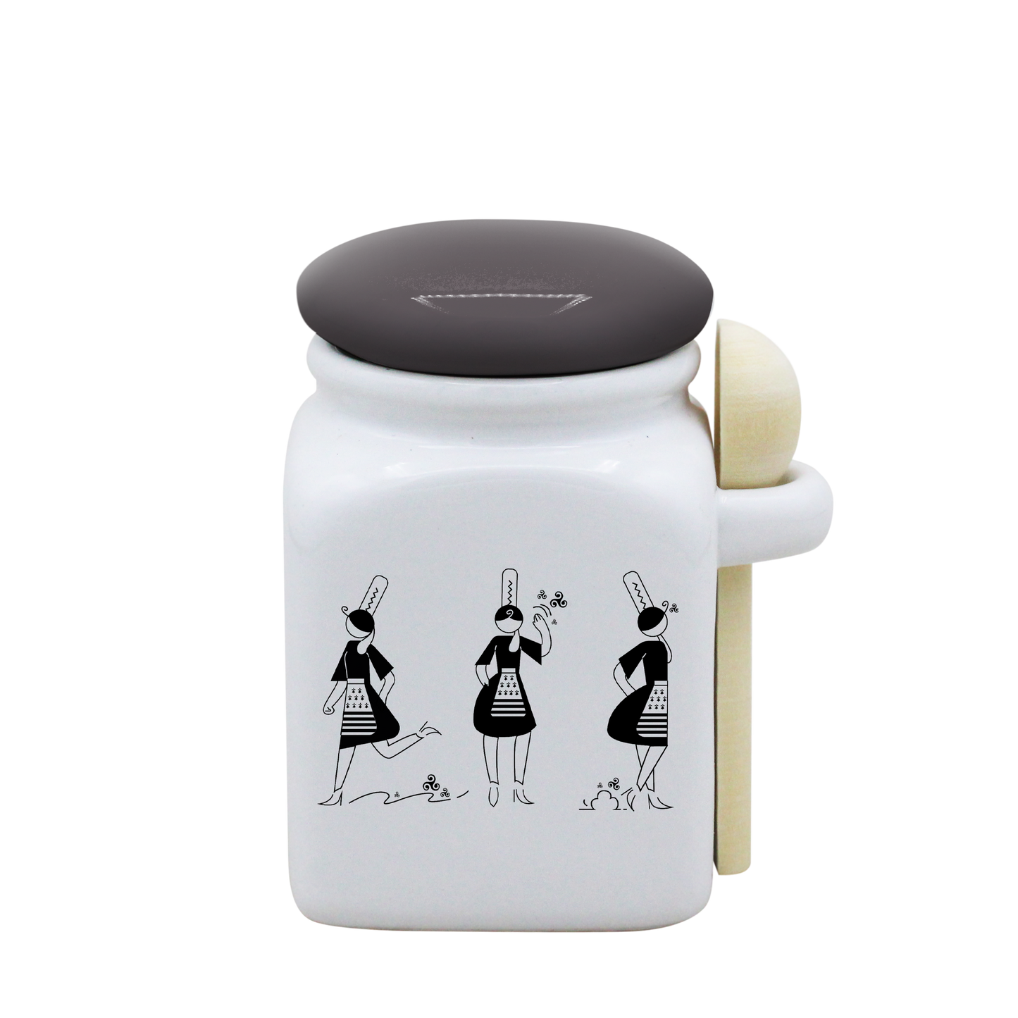 POT BLANC PM COUV. GRIS+CUIL. BOIS - ARMELLE BIGOUDENE 3 PICTOS