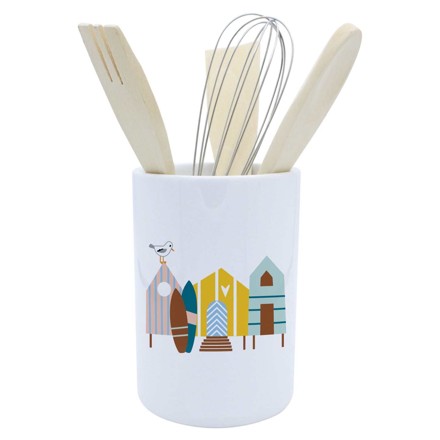 POT A USTENSILES BLANC-CABINES ET SURF LA PETITE EMI