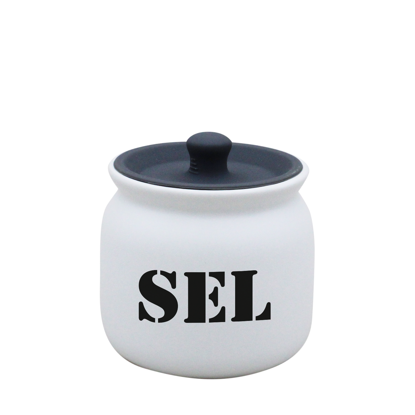 POT BLANC PM COUV. SILICONE GRIS-SELS