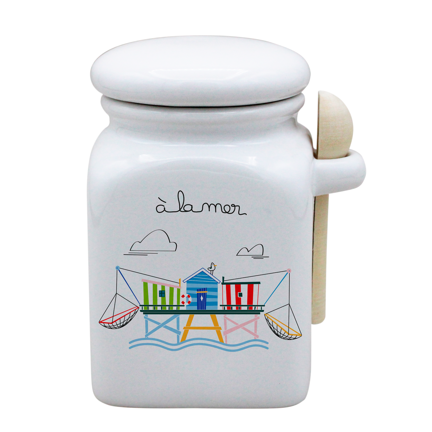 POT BLANC MM COUV. BLANC+CUIL. BOIS-A LA MER CARRELET