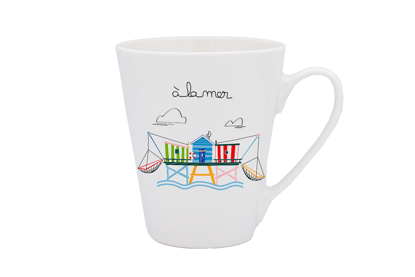 MUG CONIQUE BLANC - A LA MER CARRELET