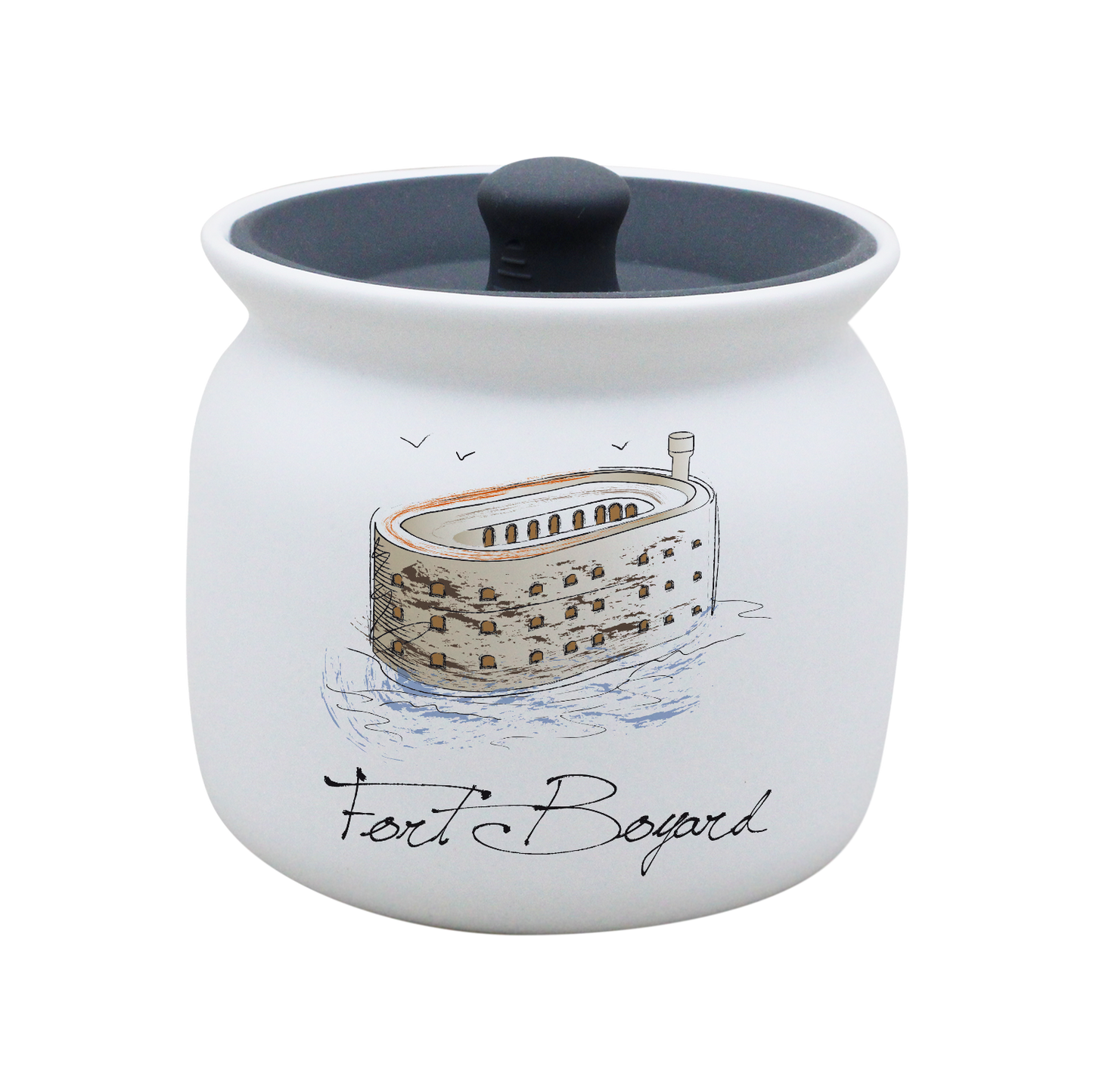 POT BLANC GM COUV. SILICONE GRIS -FOBOYD