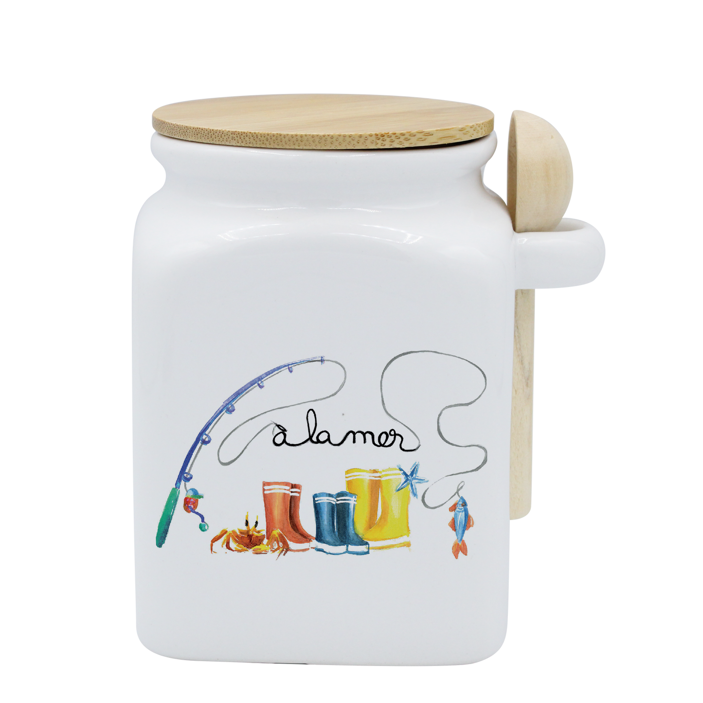 POT BLANC MM COUV. BAMBOO+CUIL. BOIS-BOTTE A LA MER