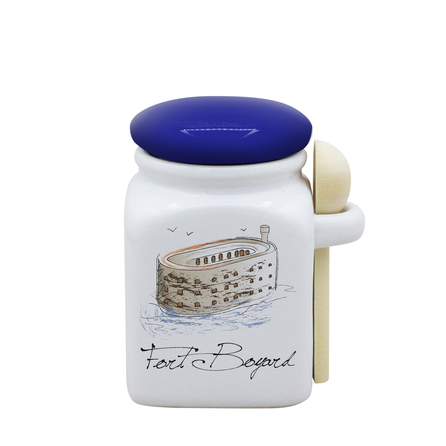 POT BLANC PM COUV. BLEU+CUIL. BOIS-FOBOYD