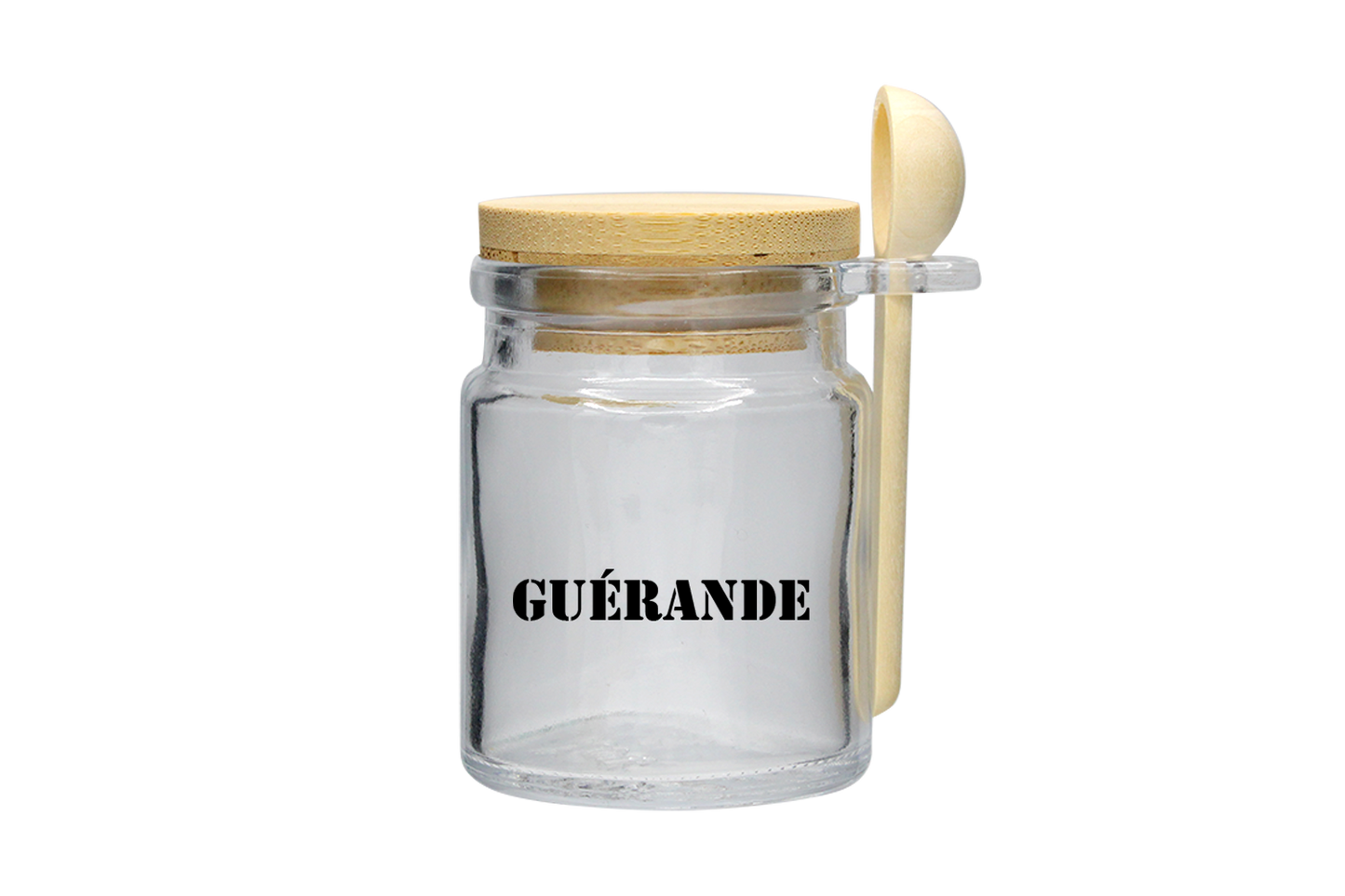 POT VERRE 100ML BOUCHON BOIS + CUIL. GUÉRANDE