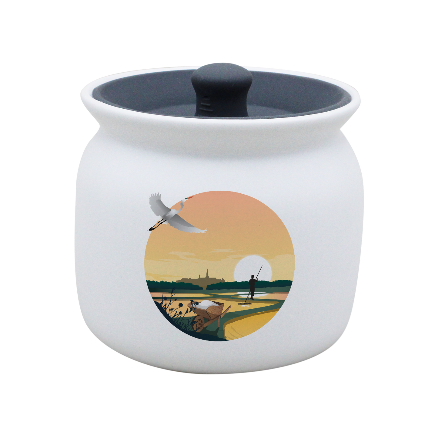 POT BLANC GM COUV. SILICONE GRIS -MARHERON