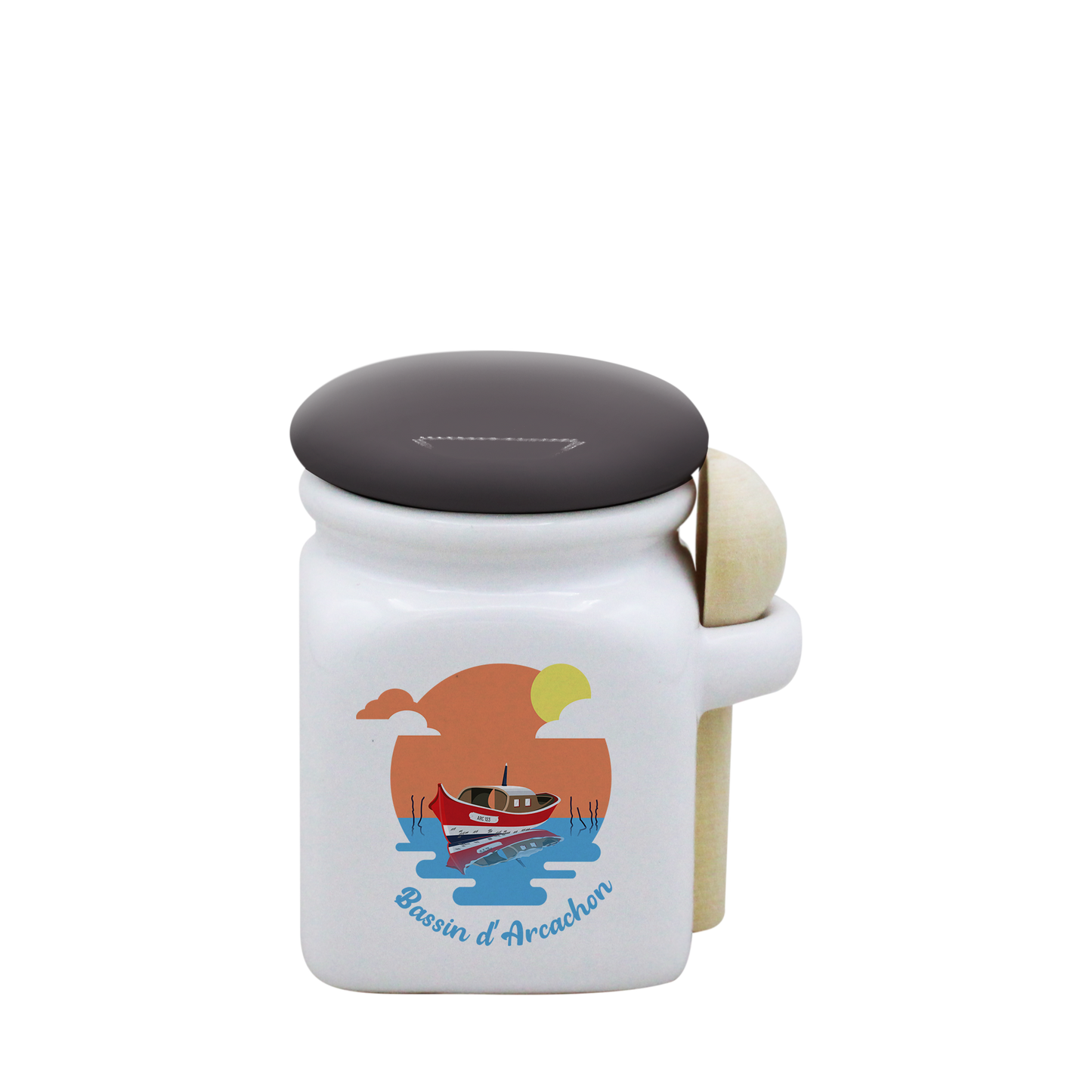 POT BLANC MINI COUV. GRIS+CUIL. BOIS-BASSINPI